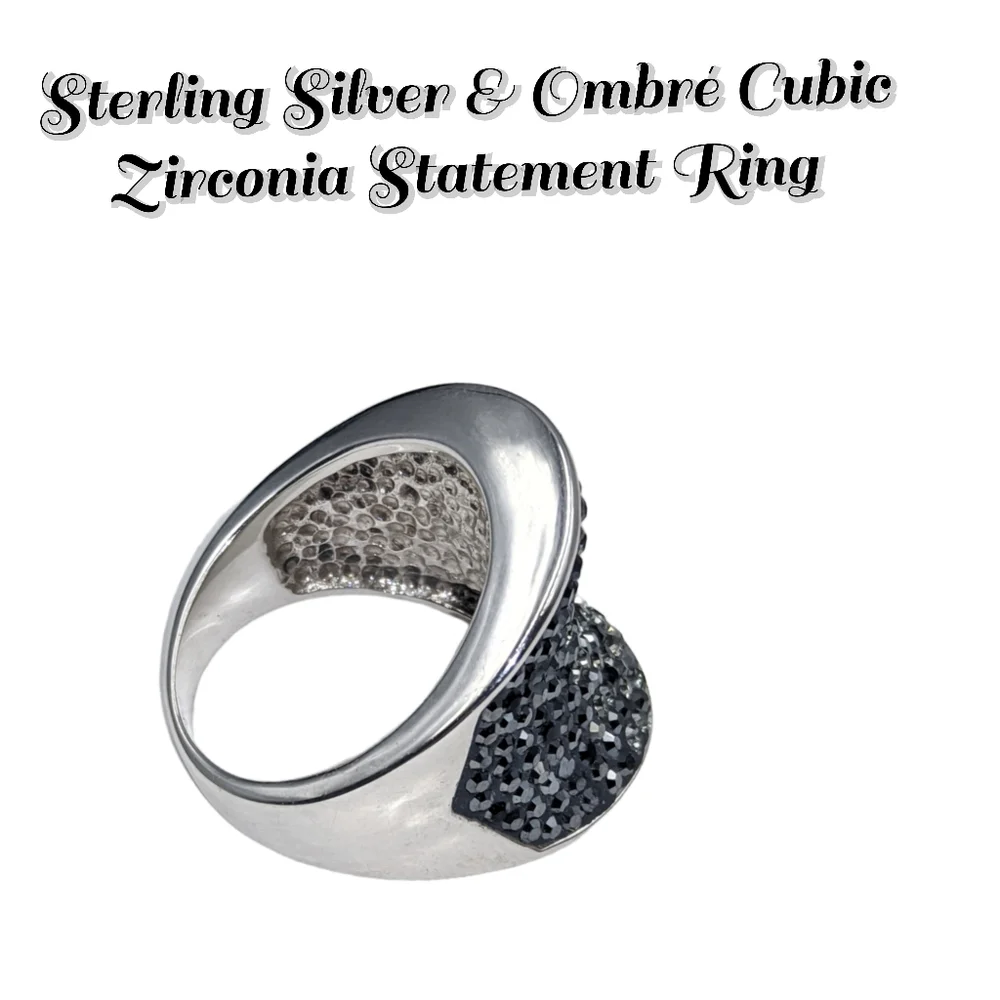 Sterling Silver & Ombré Cubic Zirconia Statement Ring